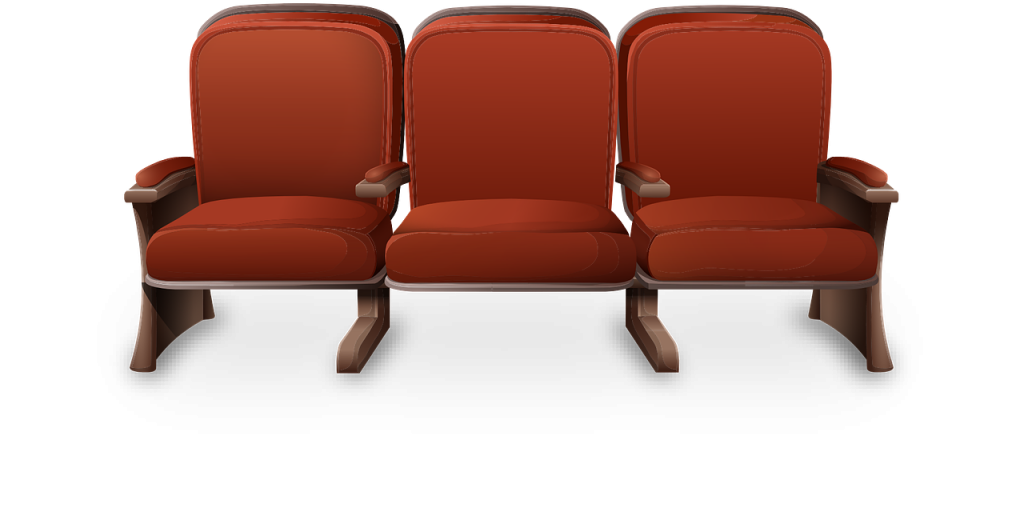 theater, chairs, red